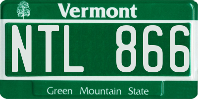 VT license plate NTL866