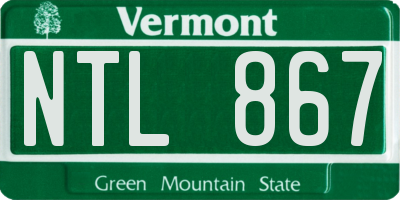 VT license plate NTL867