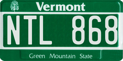 VT license plate NTL868