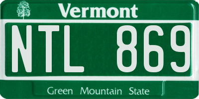 VT license plate NTL869