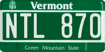 VT license plate NTL870