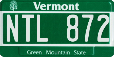 VT license plate NTL872