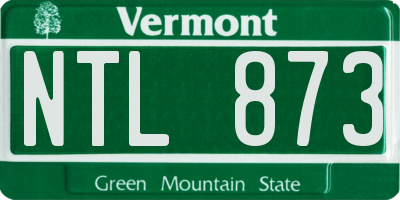 VT license plate NTL873