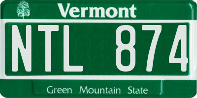 VT license plate NTL874