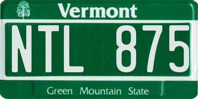 VT license plate NTL875