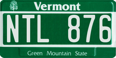 VT license plate NTL876