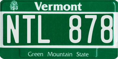 VT license plate NTL878