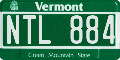 VT license plate NTL884
