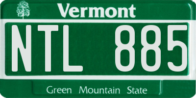 VT license plate NTL885