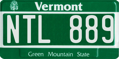 VT license plate NTL889