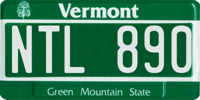 VT license plate NTL890