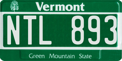 VT license plate NTL893