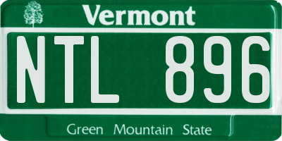 VT license plate NTL896
