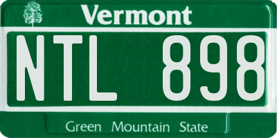 VT license plate NTL898