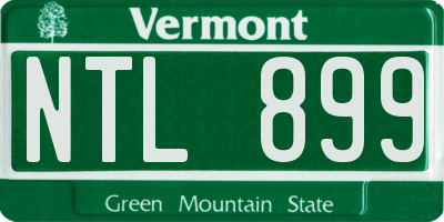 VT license plate NTL899
