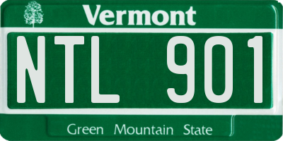 VT license plate NTL901