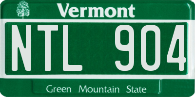 VT license plate NTL904