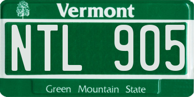 VT license plate NTL905