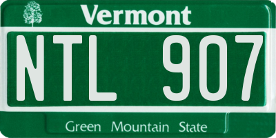 VT license plate NTL907