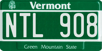 VT license plate NTL908