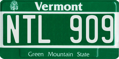 VT license plate NTL909