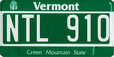 VT license plate NTL910