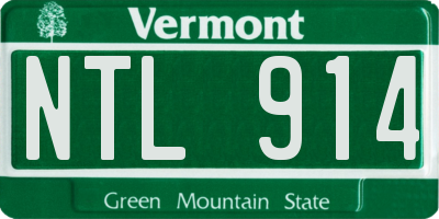 VT license plate NTL914