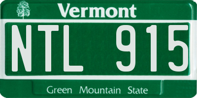 VT license plate NTL915