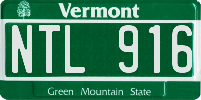 VT license plate NTL916