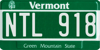VT license plate NTL918