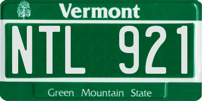 VT license plate NTL921