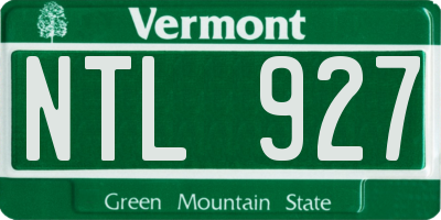 VT license plate NTL927