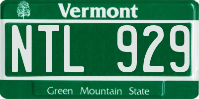 VT license plate NTL929