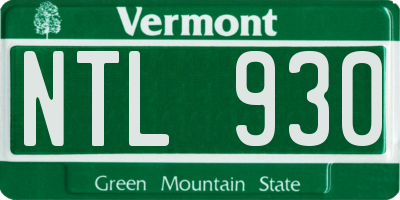 VT license plate NTL930