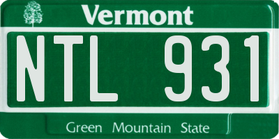 VT license plate NTL931
