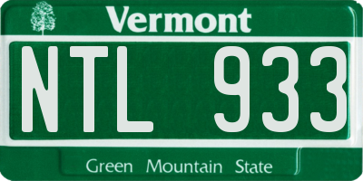 VT license plate NTL933
