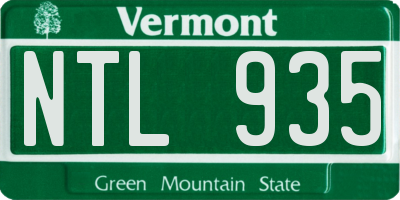 VT license plate NTL935