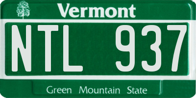 VT license plate NTL937
