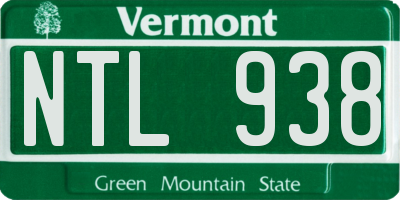 VT license plate NTL938