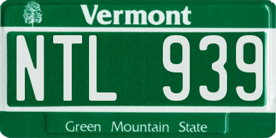 VT license plate NTL939