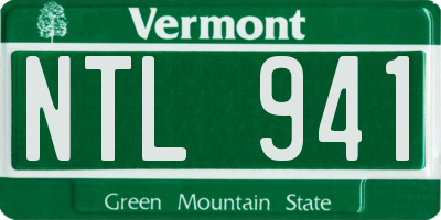VT license plate NTL941