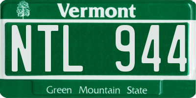 VT license plate NTL944