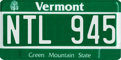 VT license plate NTL945