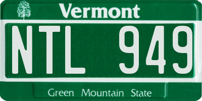 VT license plate NTL949