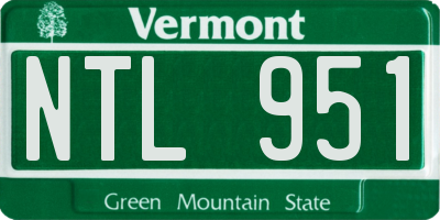 VT license plate NTL951