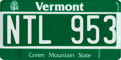 VT license plate NTL953