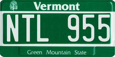 VT license plate NTL955