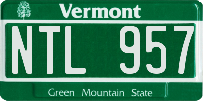 VT license plate NTL957