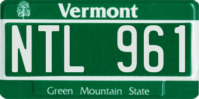 VT license plate NTL961