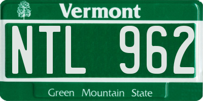 VT license plate NTL962